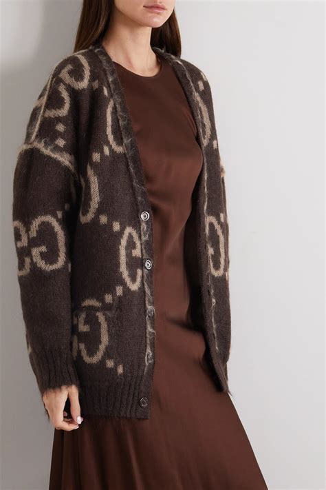 gucci 100 brushed mohair cardigan|Gucci mohair cardigan.